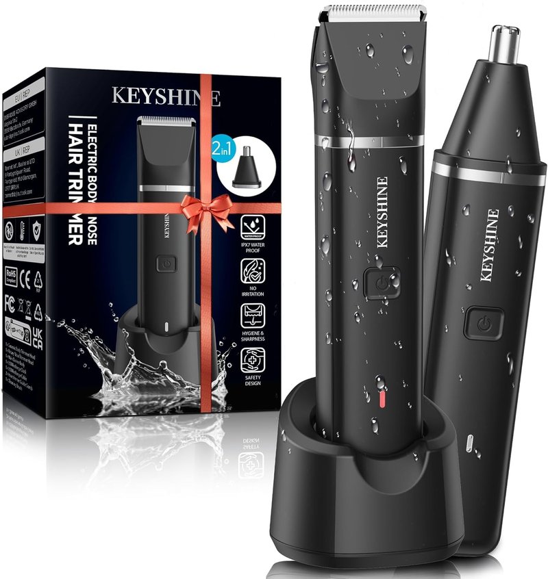 Electric Razor for Men: 2-in-1 Beard & Nose Hair Trimmer for Men - IPX7 Waterproof Shavers for Temple Groin Body Ear Hairs Trimmer - Best Gifts for Husband