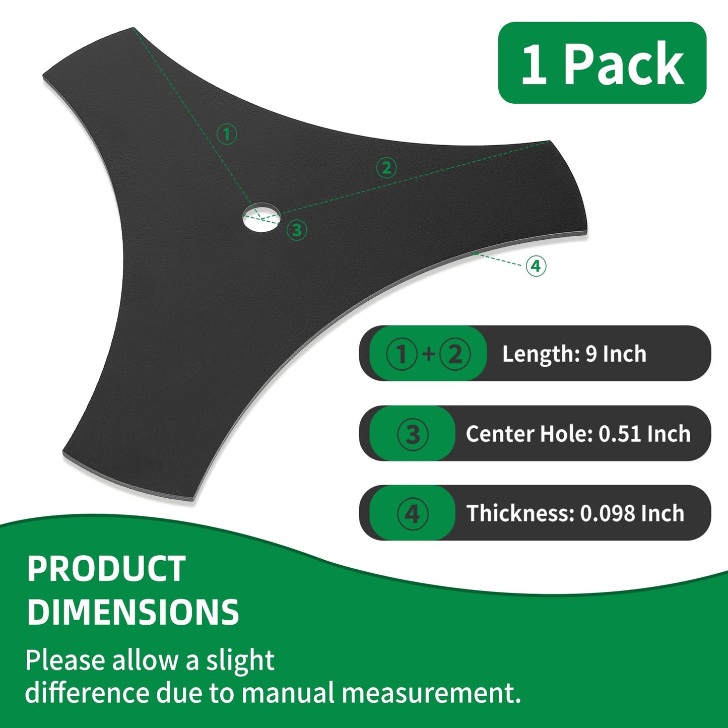 wyevee 71-85716 3-Point 9" Edger Blade, Compatible with Crafts Man Gas Power Edgers & Edger Trimmers, 85716 1/2" Center Hole Blade Fit for 536772300 536772301 536772340, Replace 71-85716 85716
