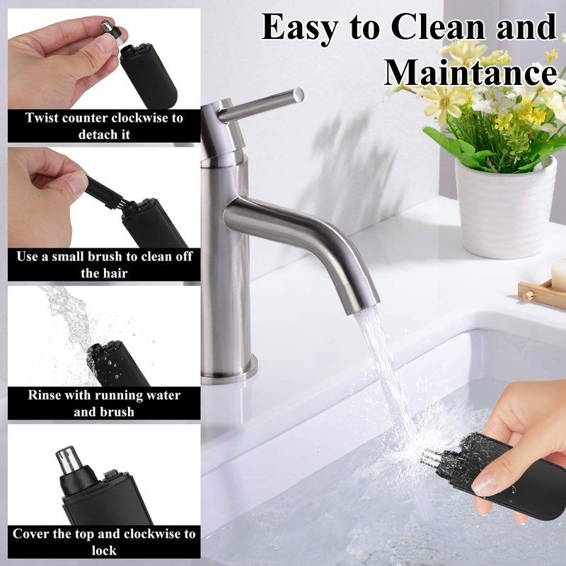 Yunmiss Portable Nose and Ear Trimmer Clipper for Men Women,2026 Professional LED Dsiplay Nose Hair Trimmer with Powerful Motor and Dual-Edge Blades for Smoother Cutting Mini Travel Size (Black)