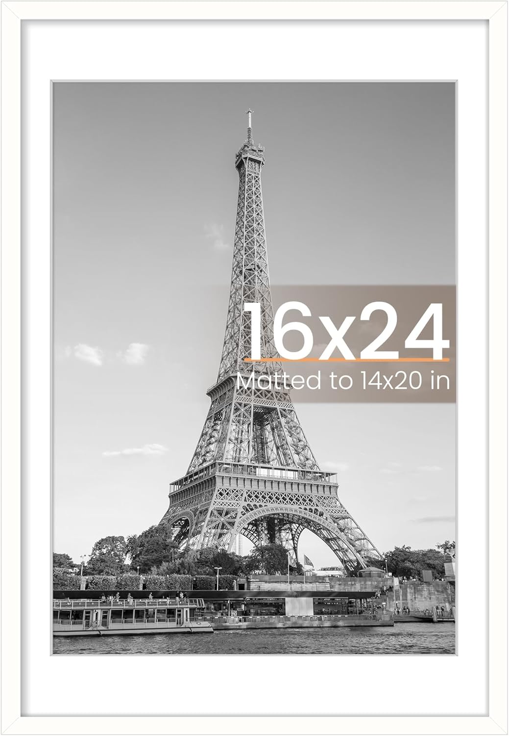 Upsimples 11x14 Picture Frame - Display 8x10 Photos with Mat or 11x14 Without Mat | Black Wall Hanging Frame