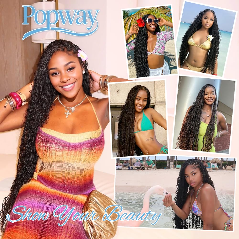 Boho Braiding Hair - 150g 20-Inch Curly Deep Wave Human Hair Bundles | 6-Pack Natural Color