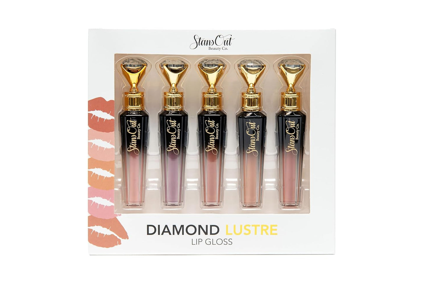 Diamond Lustre Lip Gloss Bundle - 5 Pack | Vitamin E & Argan Oil Infused, Long-Lasting Shine, Hydrating Formula