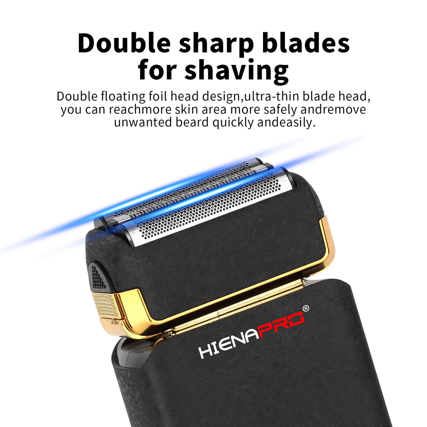 HIENA PRO Electric Razor for Men, Rechargeable Beard Trimmer, Cordless Professional Foil Shaver with USB, Facial Shaving and Hair Removal, Gifts for Men
