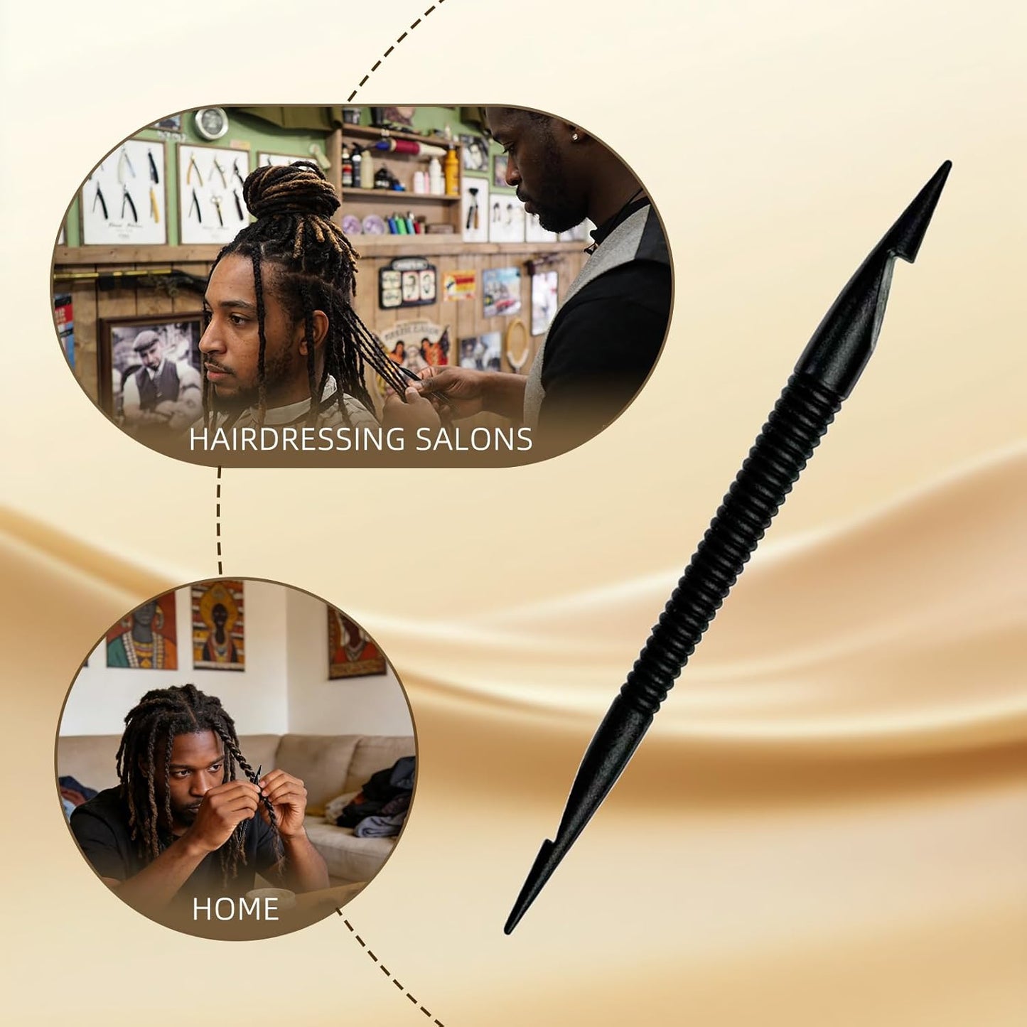 Double-Ended Crochet Hook Set - 8 Pcs Hair Braiding & Dreadlocks Tool | Interlocking Knitting Hooks
