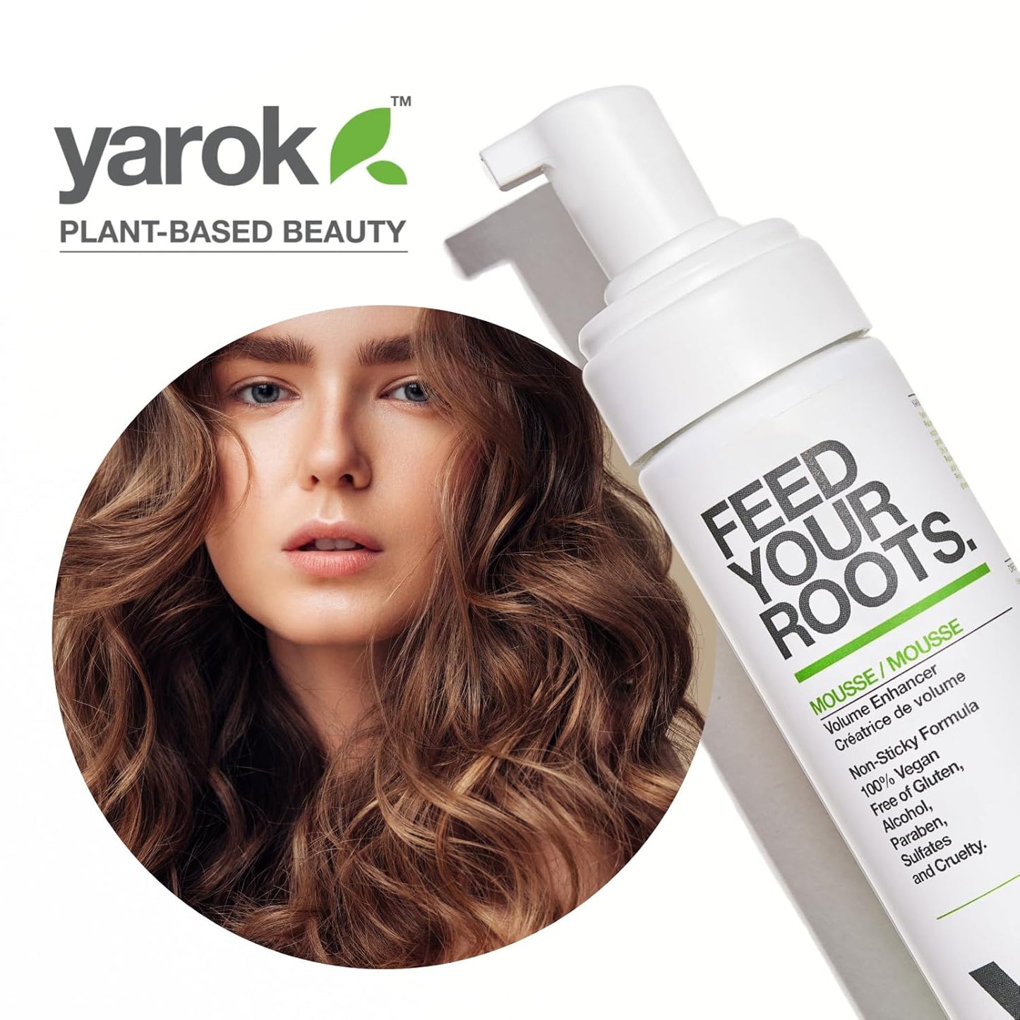 Yarok Feed Your Roots Mousse - Volumizing Curl Enhancer | Non-Sticky, Vegan Formula - 8oz