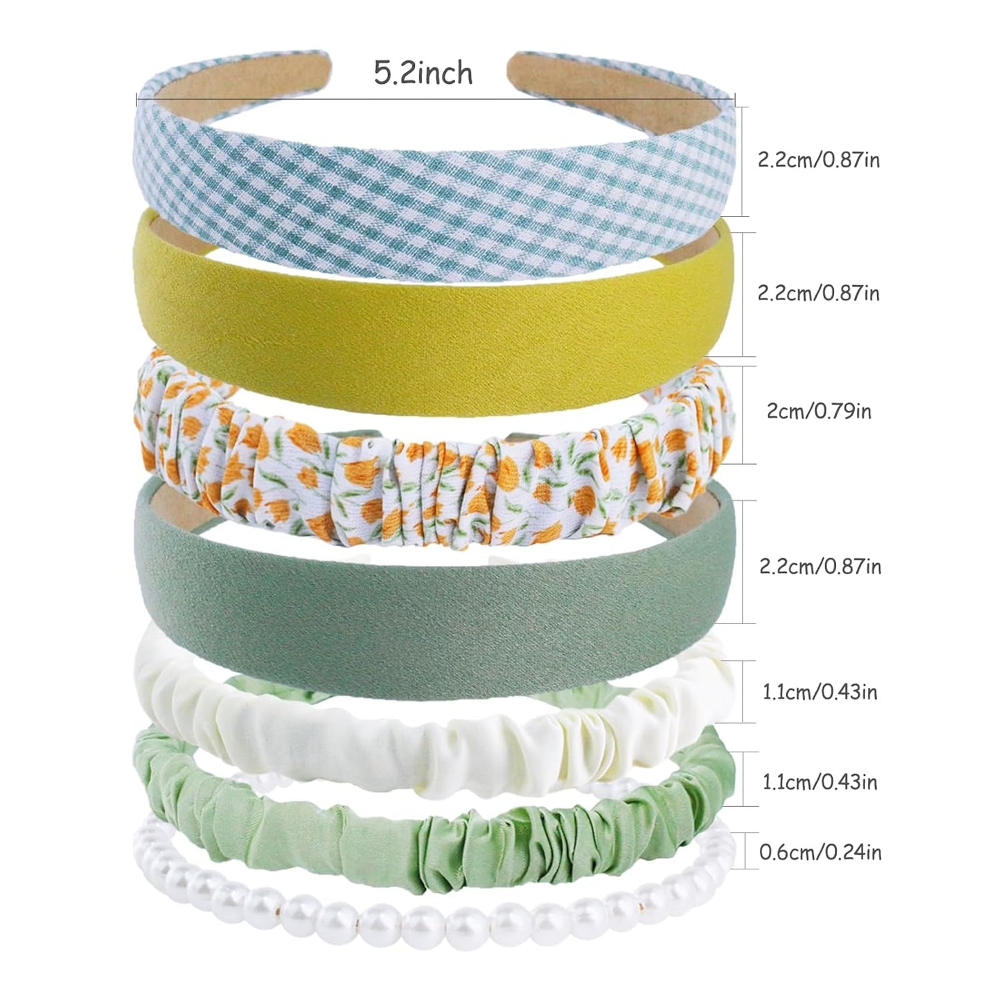 Trendy French-Style Headbands for Women - 7PCS Retro Pearl Non-Slip Pleated Hair Accessories | Pink