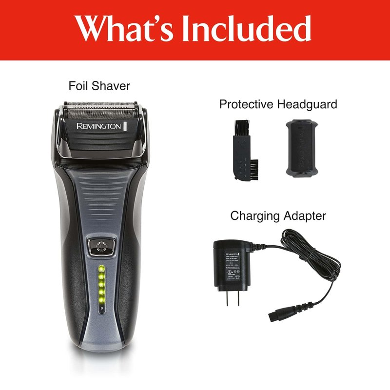 Remington F5 Power Series Foil Shaver, Electric Razor for Men, Cordless Rechargeable with Pop Up Trimmer, Pivot & FlexFoil Technology, Lightweight Handheld Design, Black (Pack of 2)