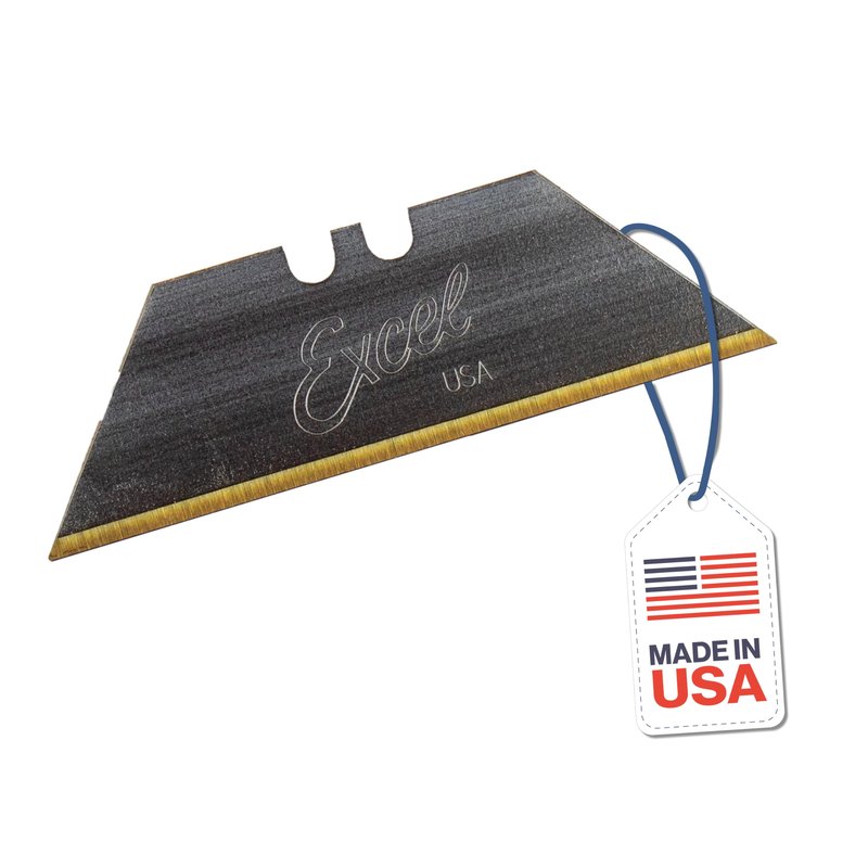 Excel Blades #92 Titanium Nitrade Coated Utility Knife Blades – Shatter Resistant High-Carbon Steel Razor Blades for Precision Cutting, 100 Pack Cutter Blade Replacement with Dispenser - Made In USA