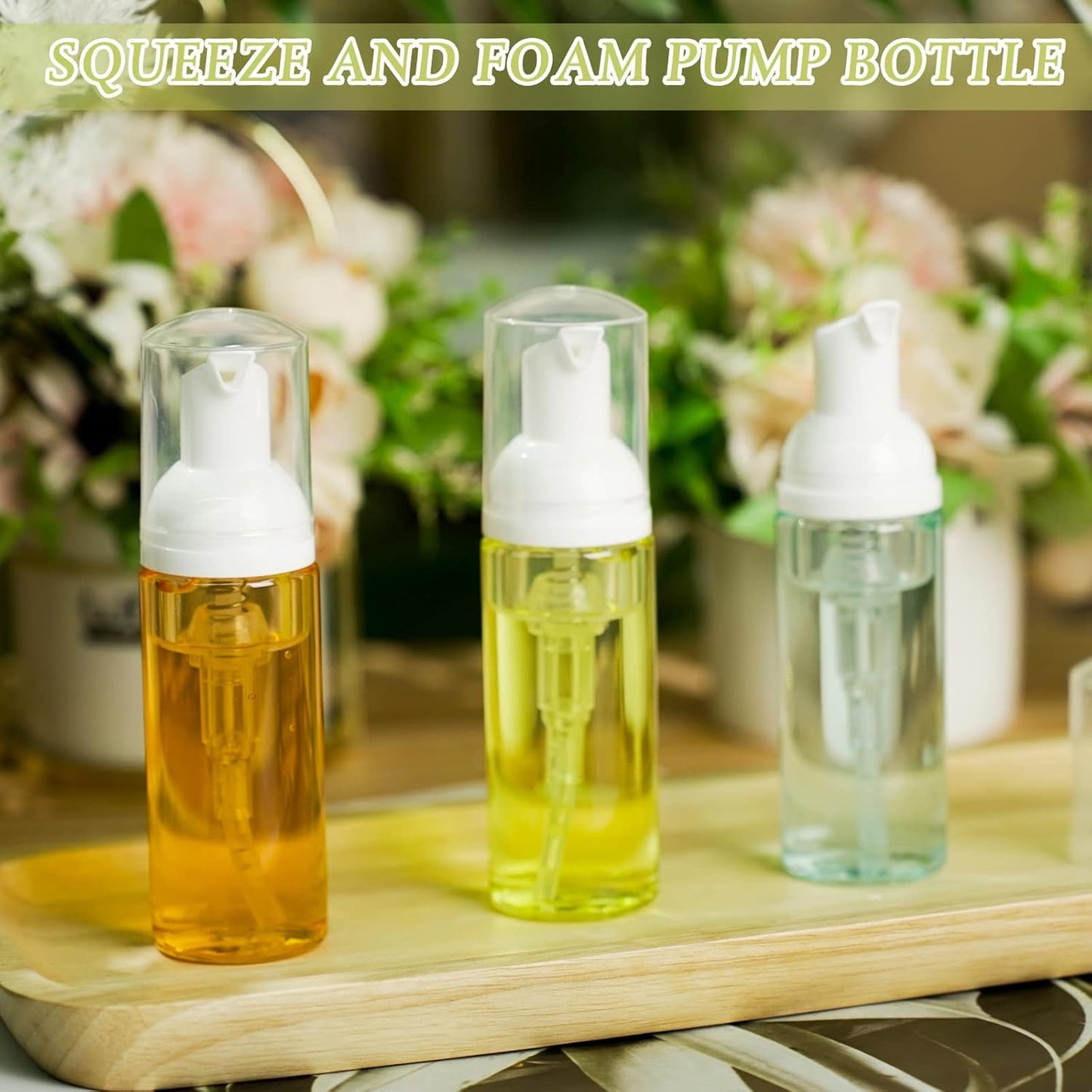 Plastic Foam Soap Dispensers - 70 Pcs Refillable 2 oz Lash Shampoo Bottles | Mini Travel Foam Dispenser (Transparent)