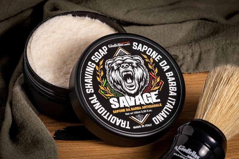 The Goodfellas' Smile, SAVAGE (Bergamot & Lemon), Luxury Italian Shaving Soap, Formulated for Use with A Shaving Brush, Made in Italy