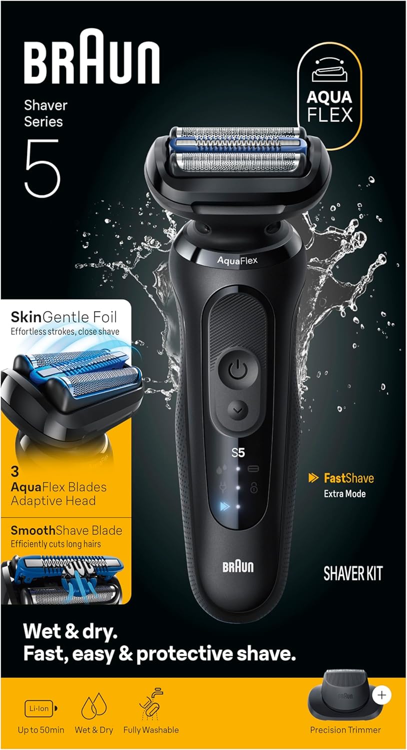 Braun Electric Razor for Men - Series 5 Beard Shaver with Body Groomer & Travel Case | S5 5155cs