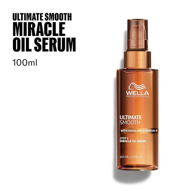Wella Professionals ULTIMATE SMOOTH Miracle Oil Serum for Dry, Frizzy Hair - Nourishing Squalane & Omega 9 | Heat Protectant, Color Safe