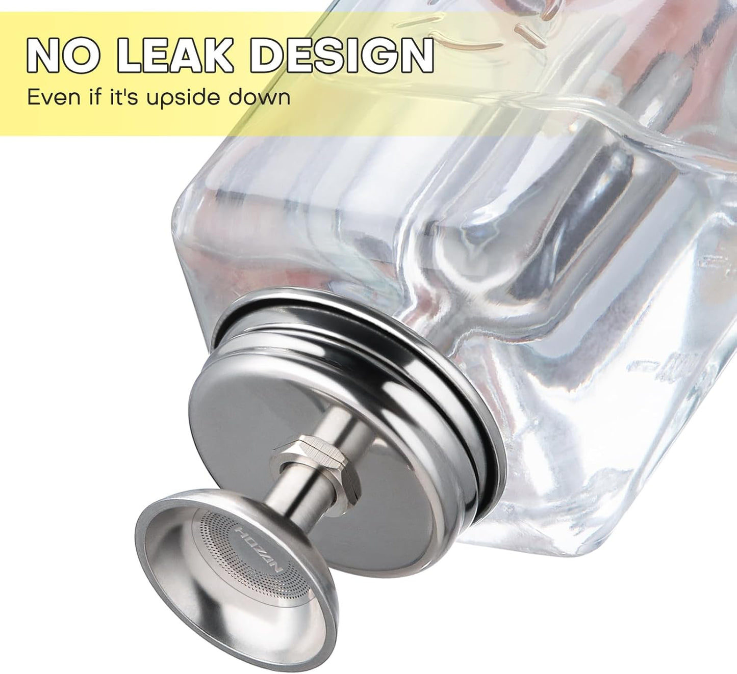 Noverlife Glass Push Down Pump Dispenser - 6Oz Acetone & Nail Polish Remover Bottle | Copper Core Design