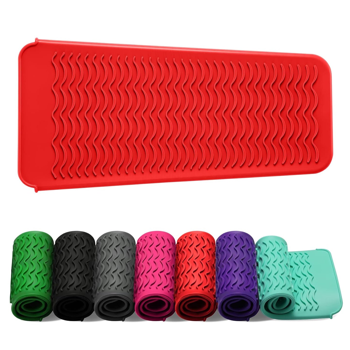 ZAXOP Silicone Mat Pouch for Flat Iron & Curling Iron - Heat-Resistant, Black