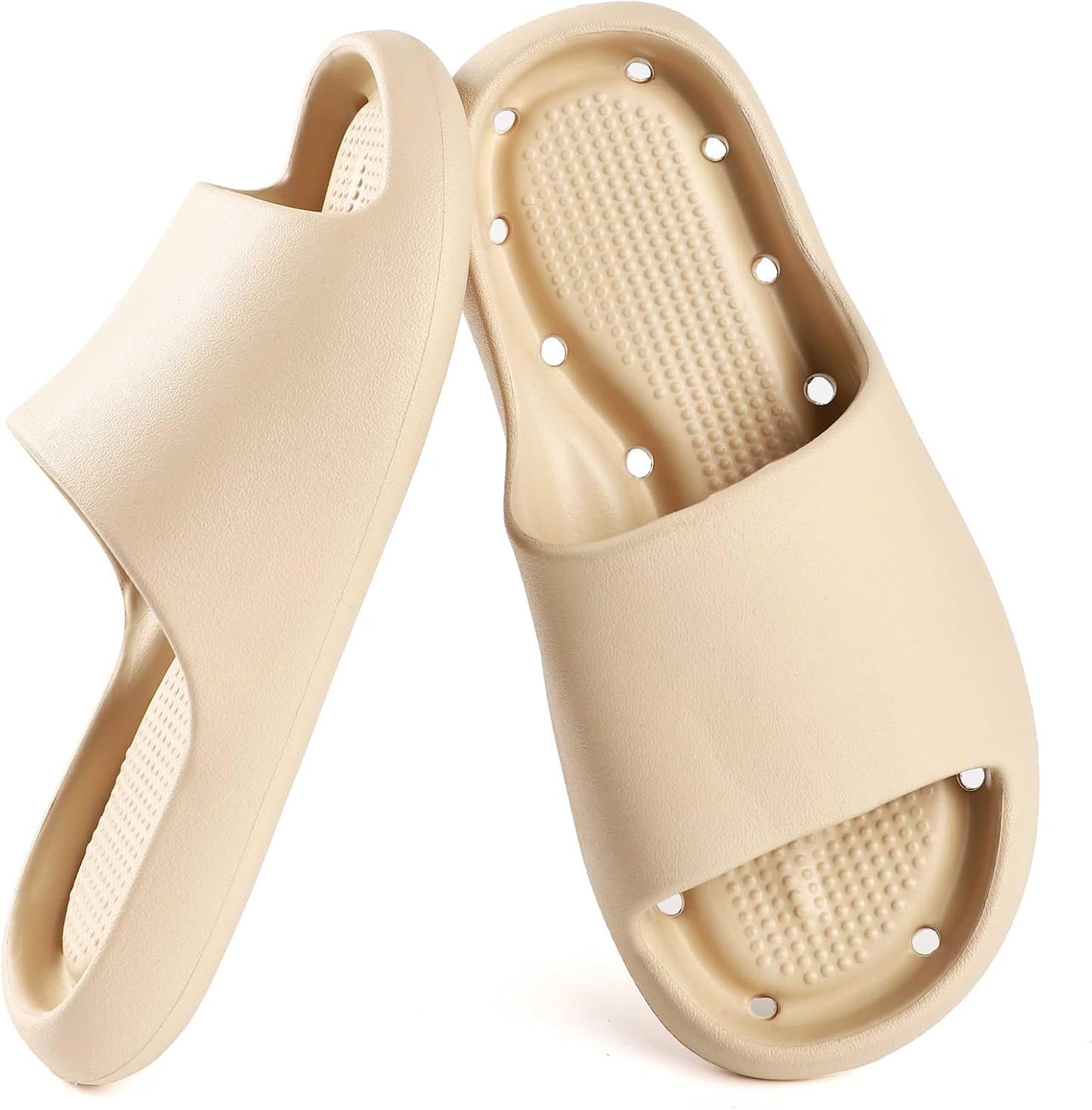Arch Support Shower Shoes - Quick Drying Slide Sandals with Drain Holes | Soft Cushioned Anti-Slip Pool Slides for Comfort