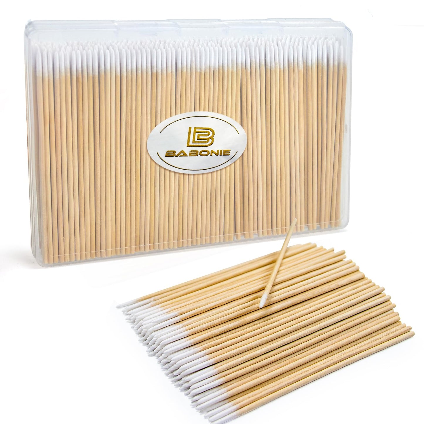 BABONIE 400PCS Pointed Cotton Swabs - Precision Microblading Cotton Swab 4 inch - Micro Sticks for Nail Supplies Makeup Tattoo Permanent Cosmetic