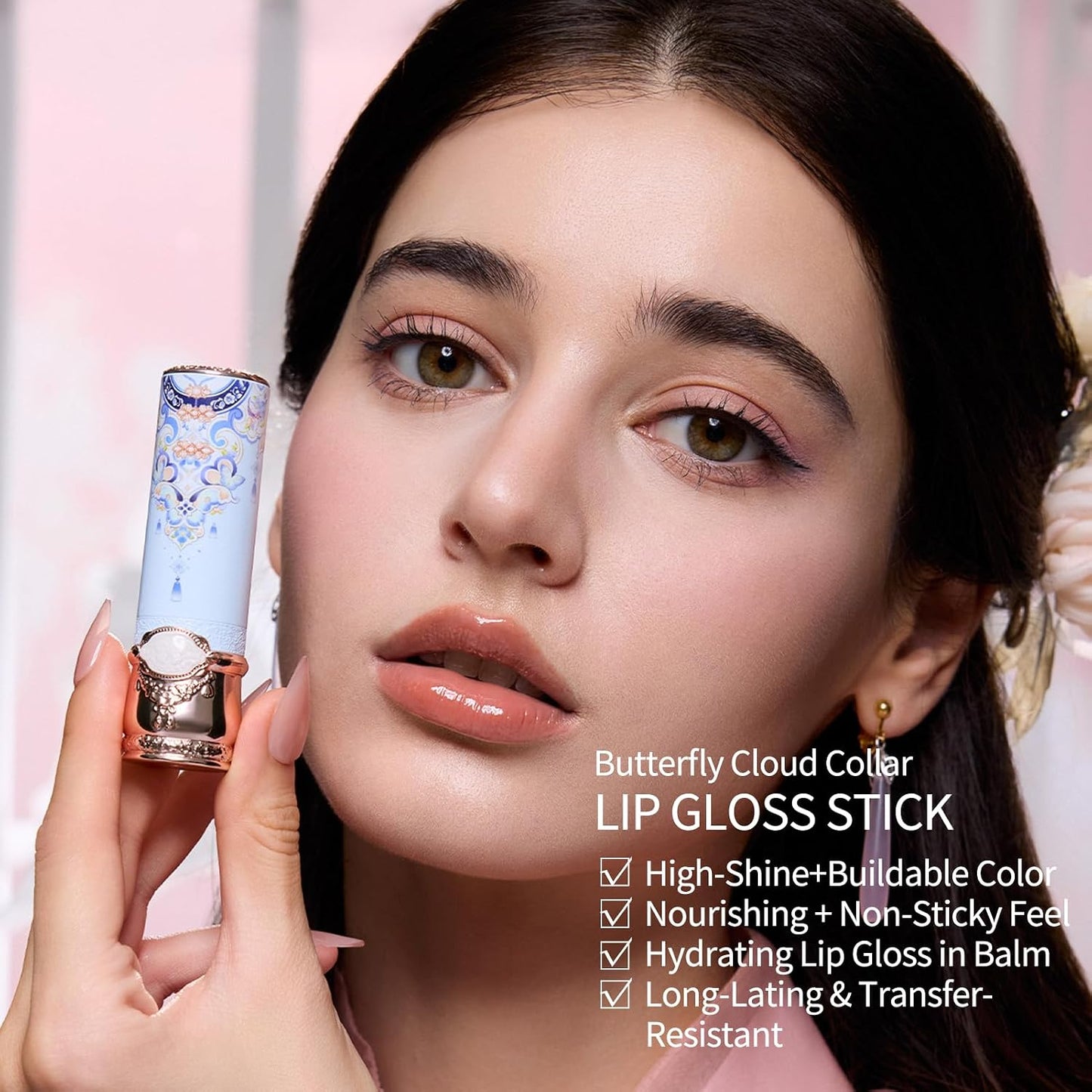 Little Angel Cream Blush & Butterfly Cloud Lipstick Set - Buildable, Blendable Dewy Makeup | Blush 04 Rose Ashes + Lipstick C02 Agarwood