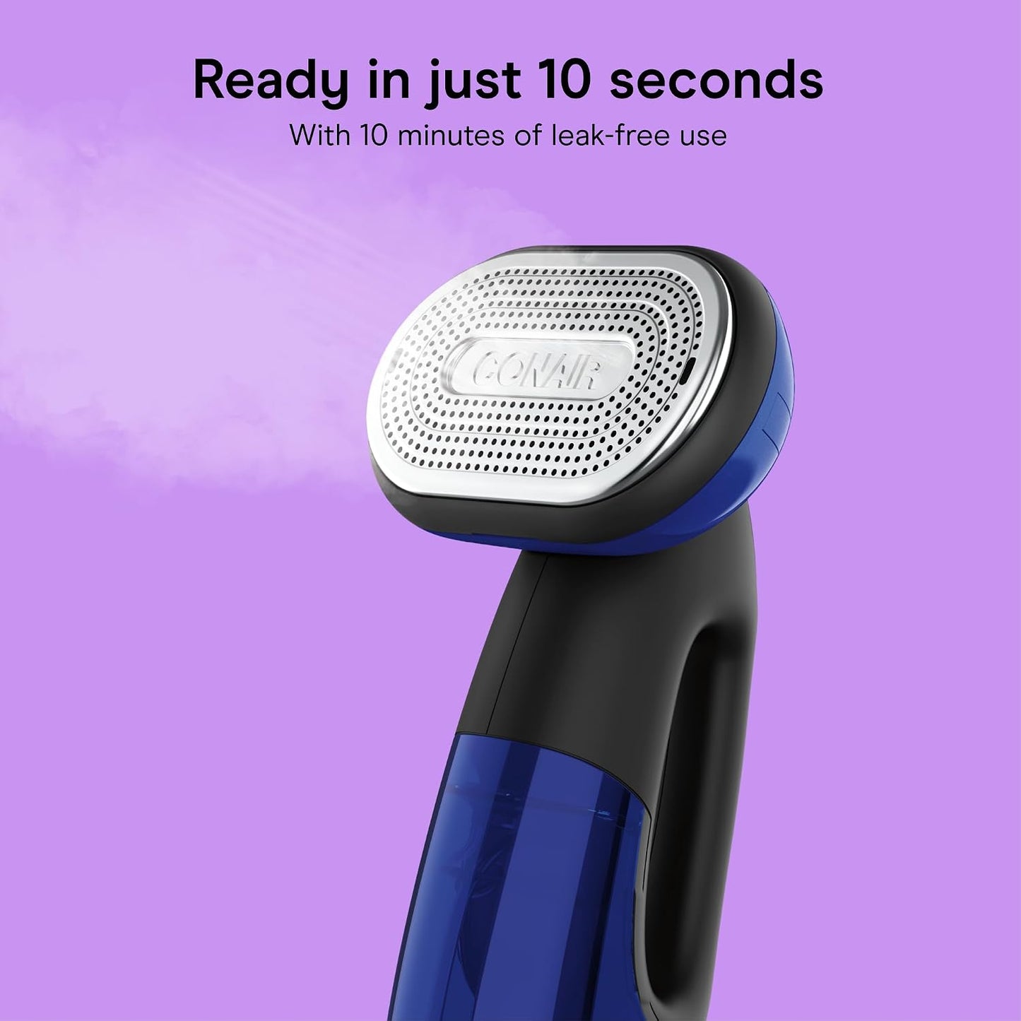 Conair 2-in-1 Handheld Steamer & Iron - Turbo ExtremeSteam 1875W | Versatile Vertical & Horizontal Steam Iron, Black/Blue, Model GS108
