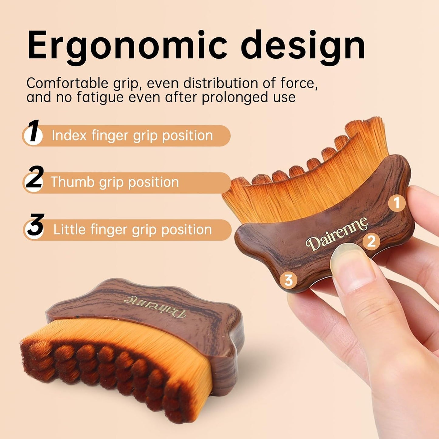 Lymphatic Contour Face Brush - Sculpting & Anti-Puffiness Tool | Ultra Soft Jawline Massage Brush (Brown, 1pc)