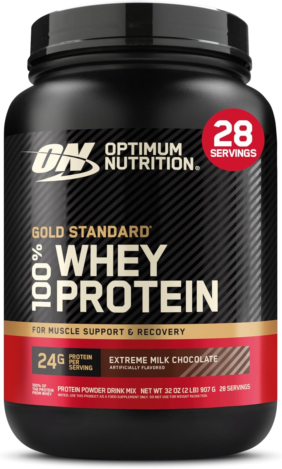 Optimum Nutrition Whey Protein Powder - Double Rich Chocolate Flavor | 1.98 lb Size