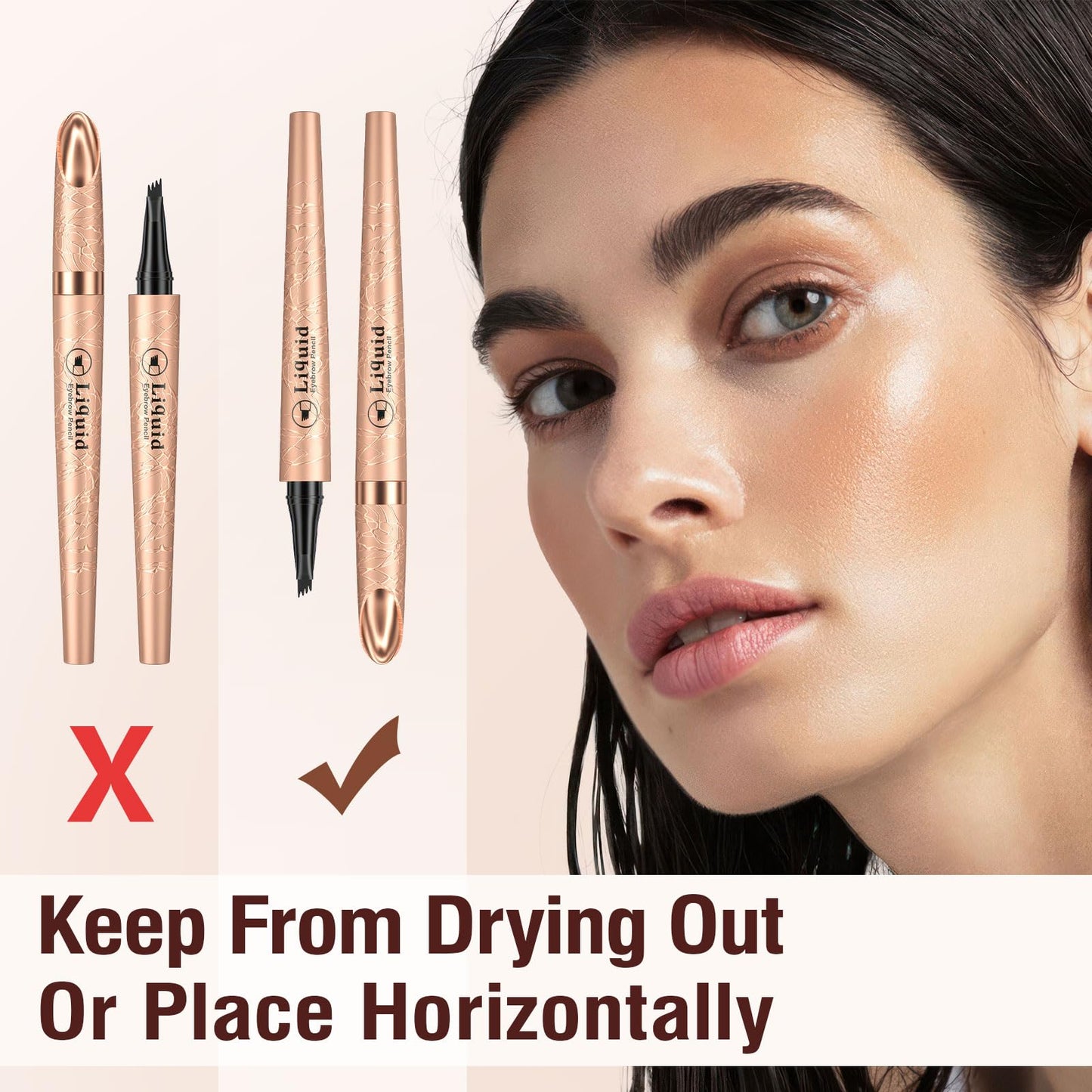 Eyebrow Pen Eye Brow Pencil 4D Microblading Waterproof Dark Brown