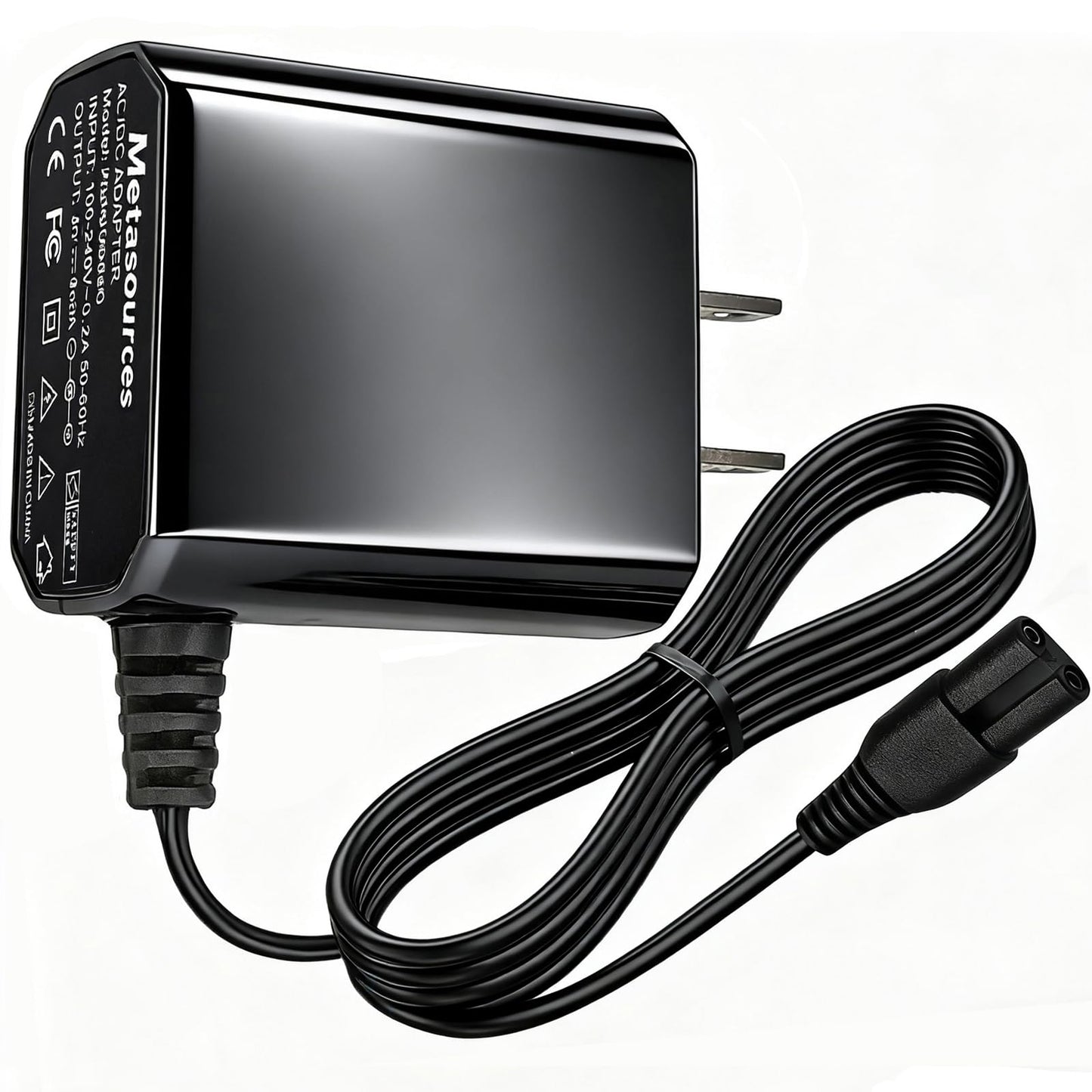 Metasources 2-Prong 9V AC/DC Adapter Compatible with Metmoon KS-2619 KS2619 7.4V 2500mAh Electric Spin Scrubber Cordless Shower Cleaning Brush 0.65A Charger
