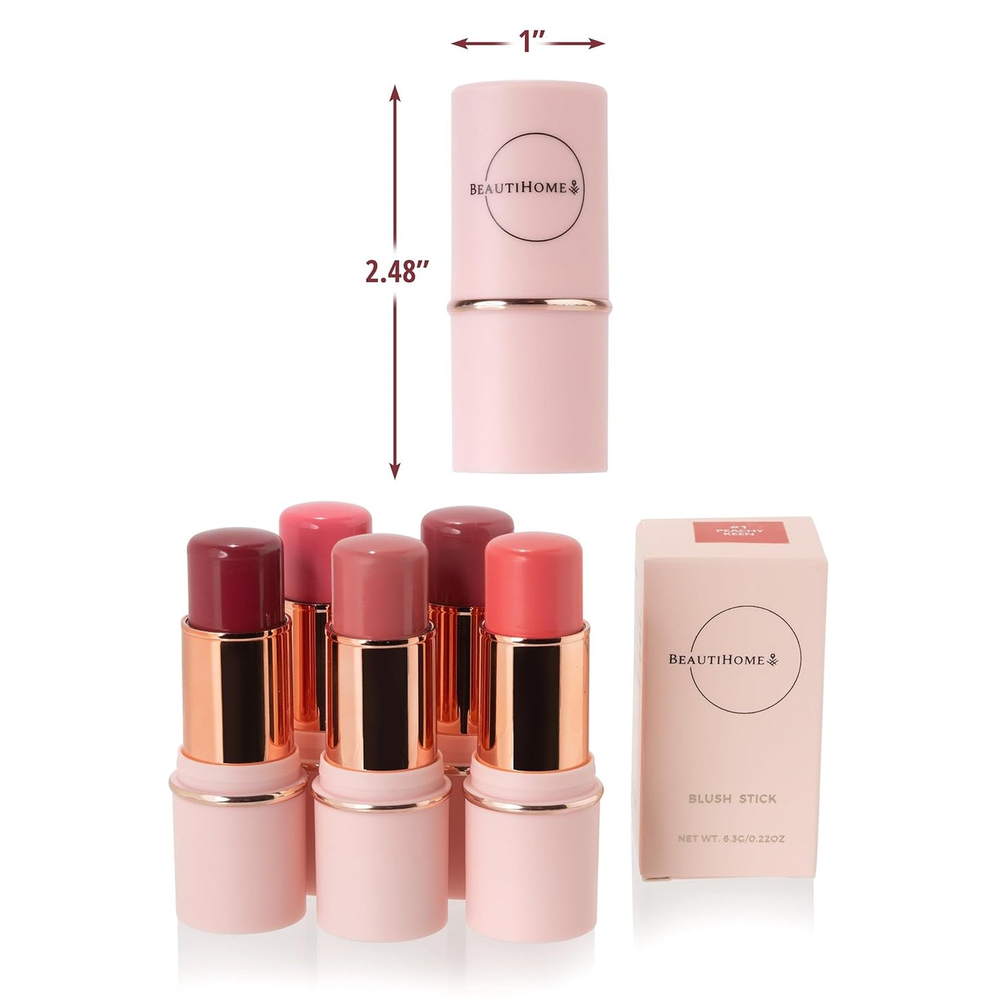 Multistick Cream Blush for Cheeks & Lips - Easy to Apply, Nourishing Formula | True Red, Compact Travel Size