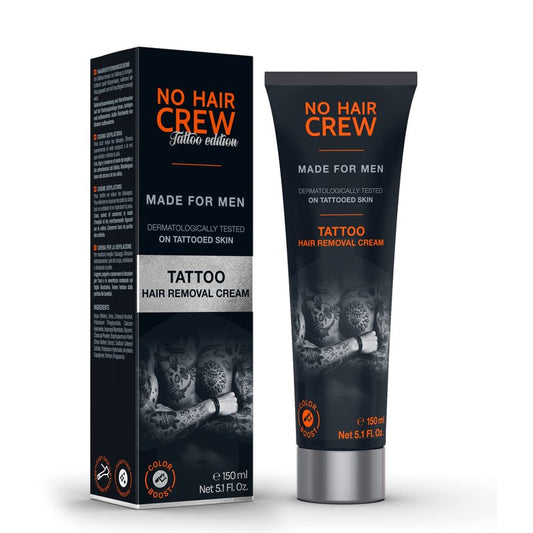 NO HAIR CREW Tattoo Edition Hair Removal Cream | Charcoal to Enhance Tattoo Colors (150 ml)