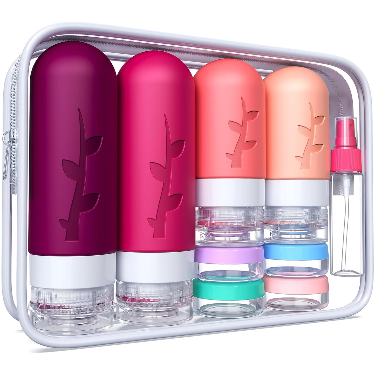 Travel Containers for Toiletries - 18-Pack TSA Approved Travel Bottles & Jars | Portable Essentials