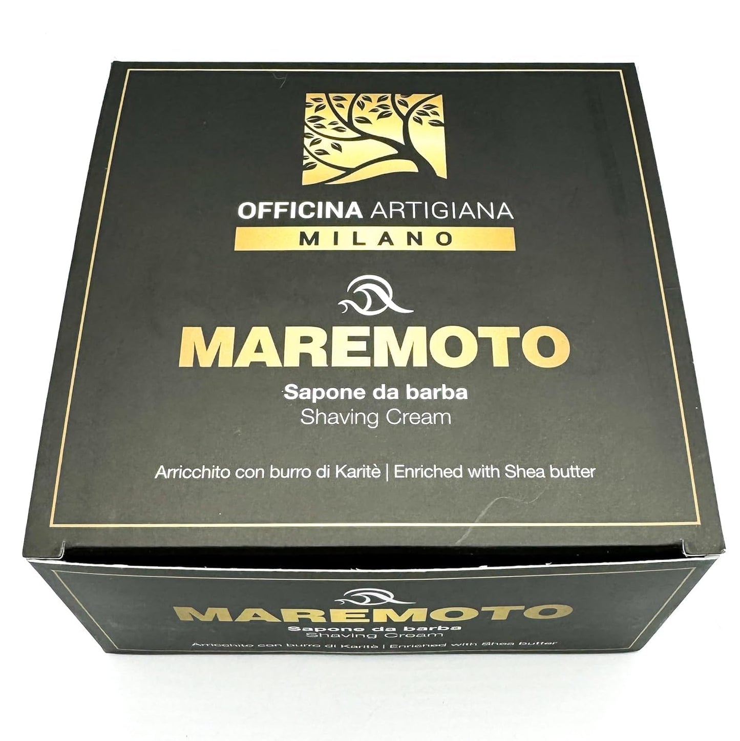 Officina Artigiana Milano, Maremoto Shaving Soap 150ml – Luxury Italian artisan wet shaving soap with 46% wellness oils & shea butter – aquatic ozonic marine scent – vegan skincare