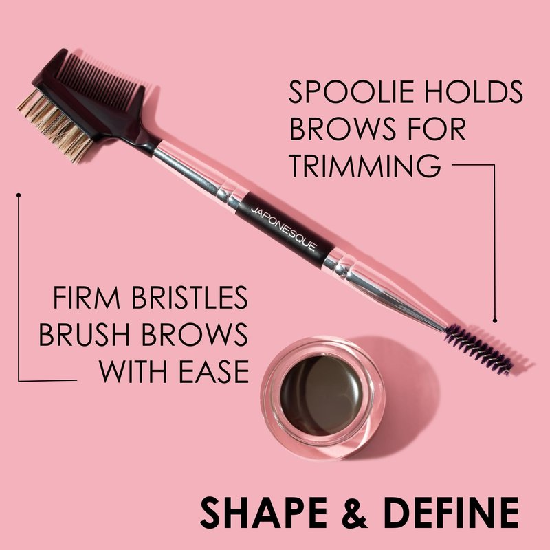 JAPONESQUE Brow & Lash Shaper with 3 Different Spoolie Brushes, for Separating Lashes, Eliminating Mascara Clumps, and Grooming and Shaping Brows