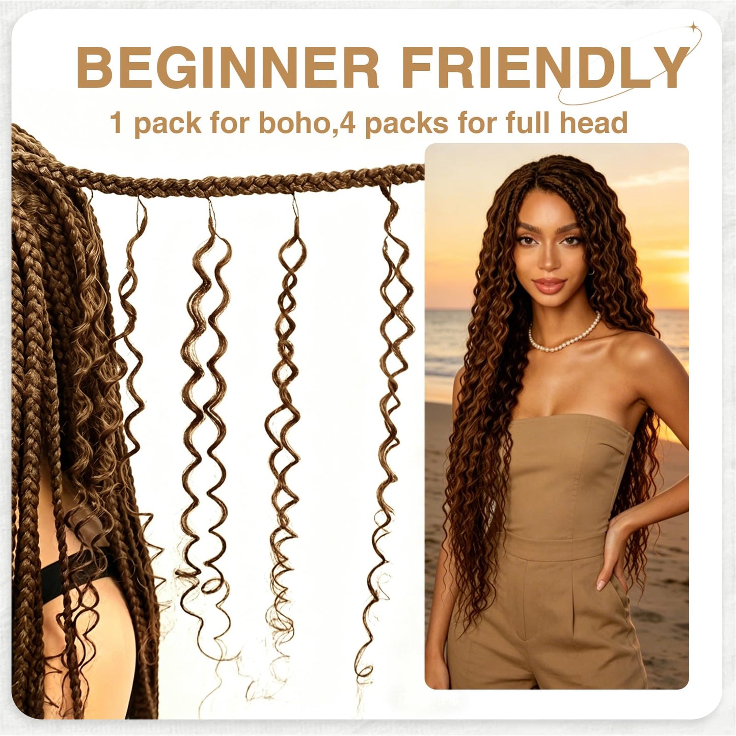 Human Crochet Hair for Black Women, 16 Inch Feather Human Hair Crochet Extensions 120g 100 Strands, Miracle Knots Hair Bundles, Soft Lightweight Deep Wave Texture for Protective Styles(30#, Auburn)