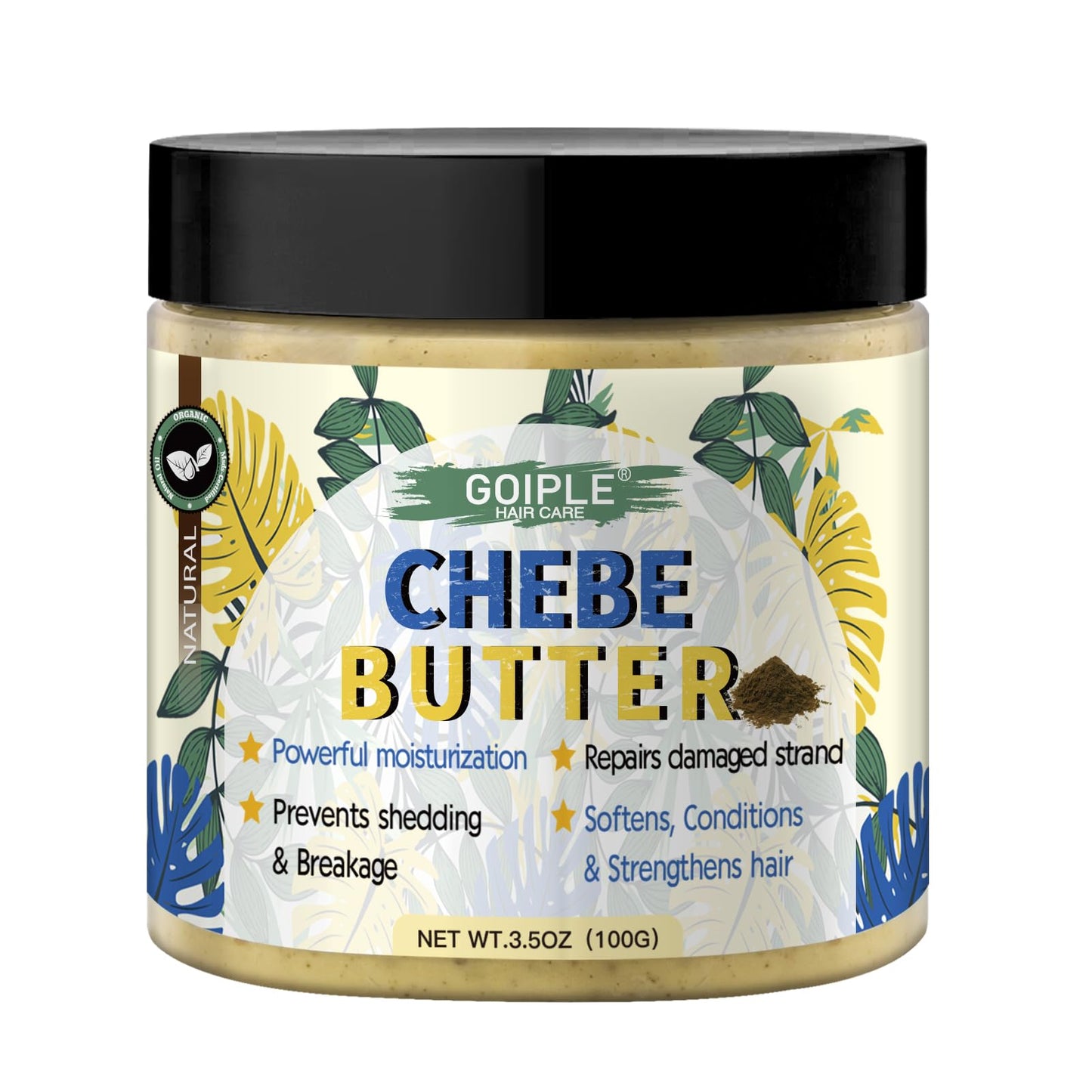 WOZUTUNT Chebe Butter For Hair Growth, Chebe Hair Butter Grease, Deep Moisturization, Thickening, Hair Growth Treatment, Unisex Adult, Yellow, 3.5 Ounce