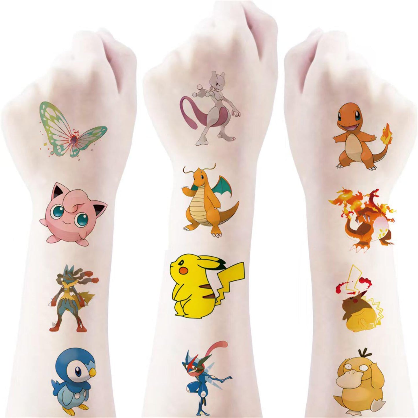 20 Pcs Cute Cartoon Temporary Tattoos for Teens - Waterproof Cartoon Stickers,Cute Monster Party Favors, Reusable Fake Tattoos for Boys Girls Birthday Party Supplies