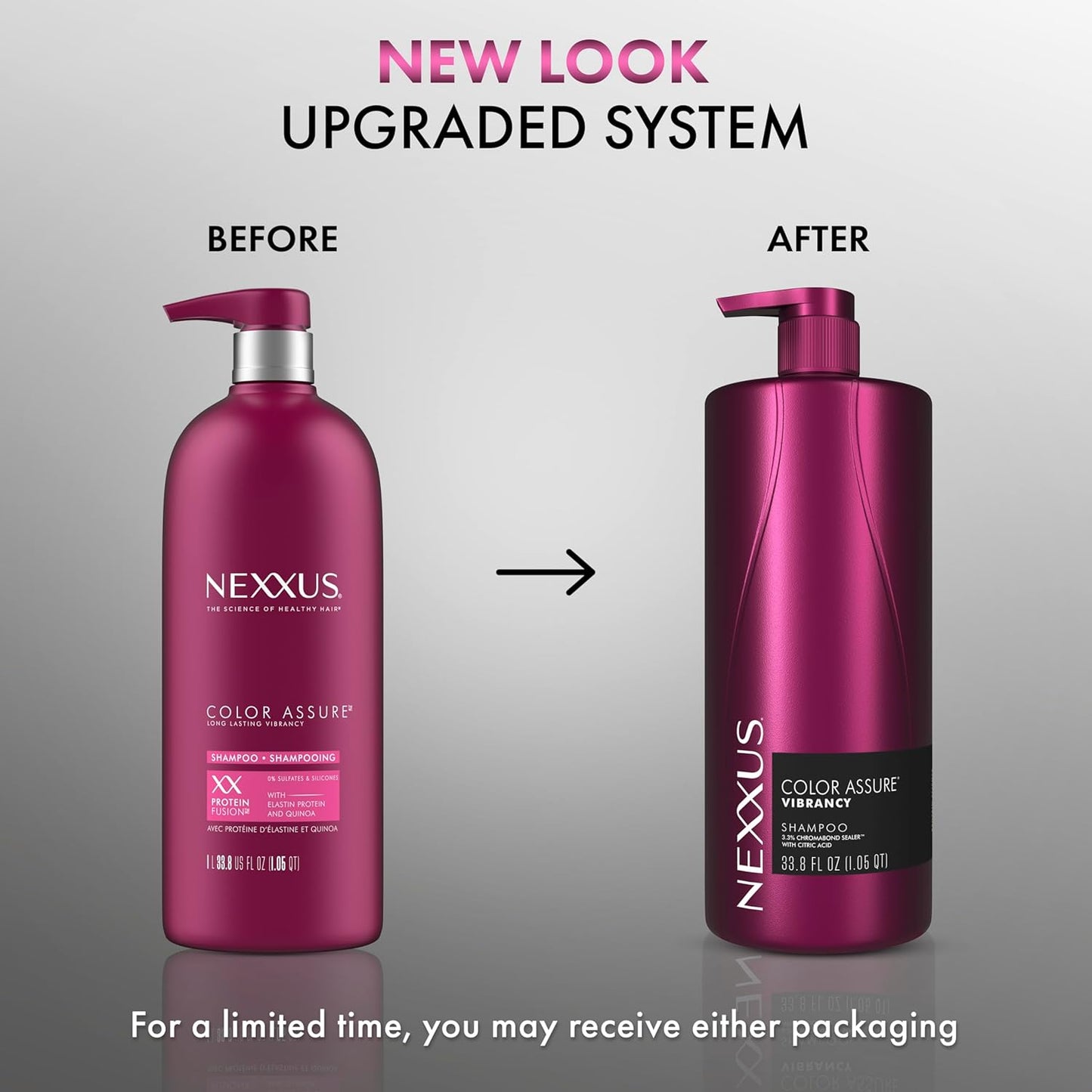 Nexxus Color Assure Shampoo - Vibrant Color Protection for Treated Hair | 33.8 oz with Chromabond Sealer & Citric Acid