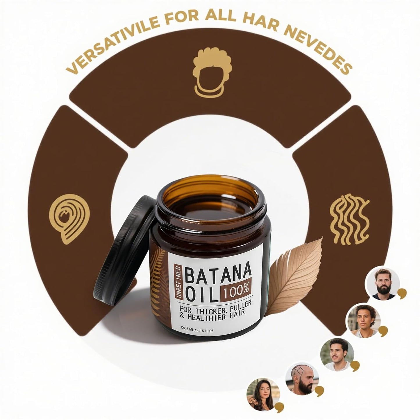 Raw Batana Oil for Hair Growth - Natural Hair Care with Pumpkin Seed & Coffee | Pleasant Aroma & Smooth Texture