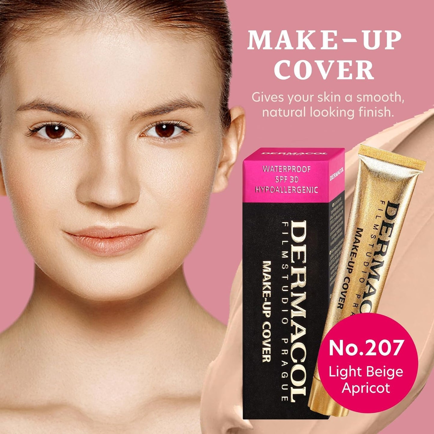 Mini Full Coverage Foundation - Liquid Matte Makeup with SPF 30 | Waterproof for Oily Skin, Shade 207, 13g