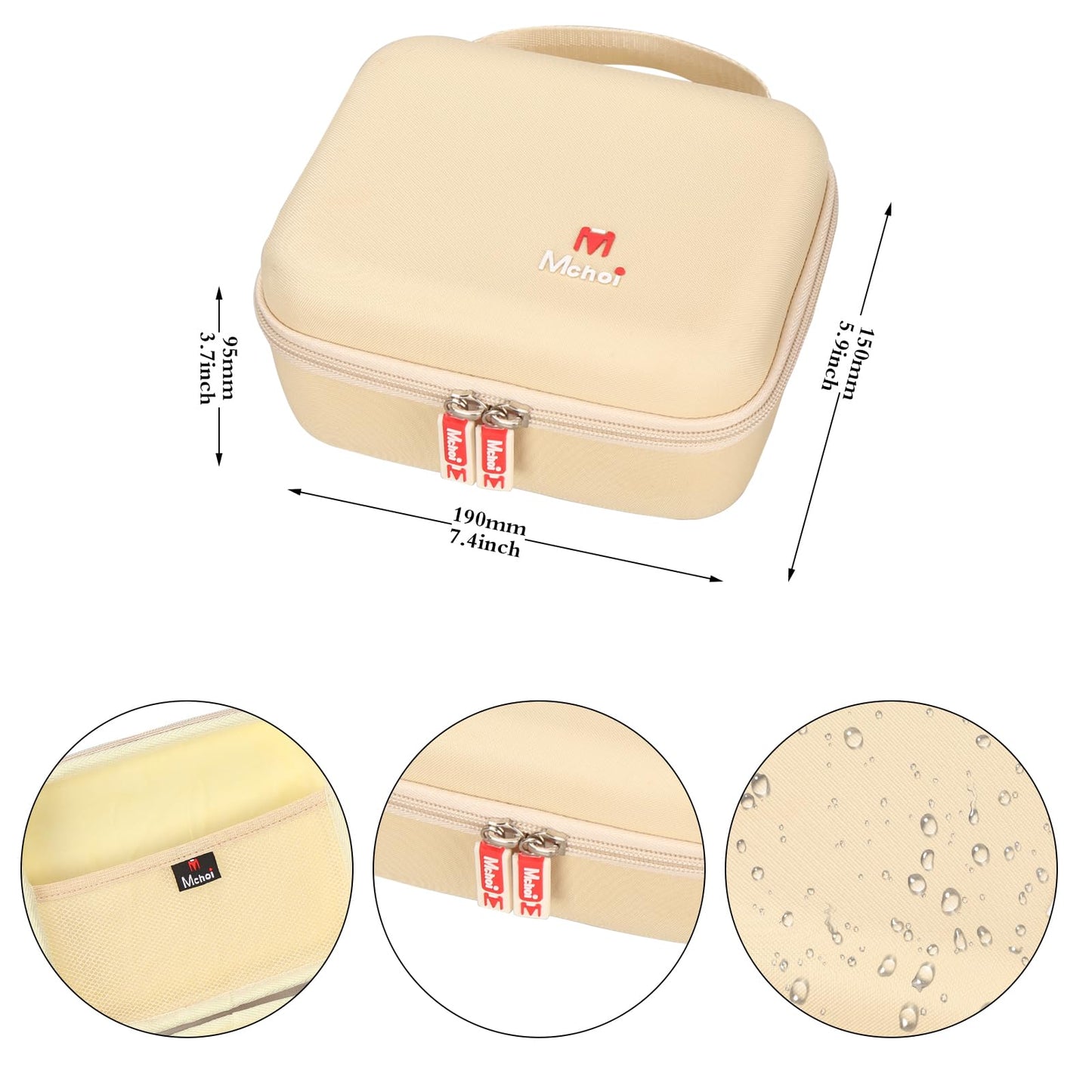 Mchoi Hard Storage Case Fits for Tenhitoys Travel Steamer Iron Electric Steam Ironing Machine for Clothes (Beige)