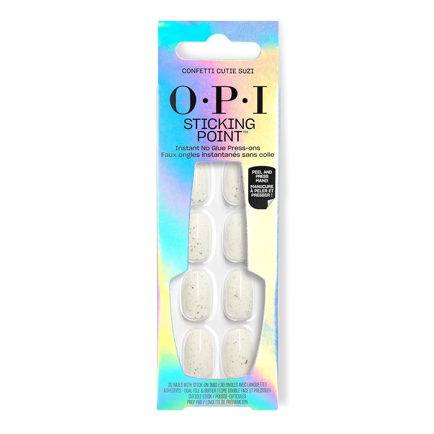 OPI Press On Nails - Instant No Glue Application | 30 Count with Adhesive Tabs - Short Round, Almond, Squoval Styles