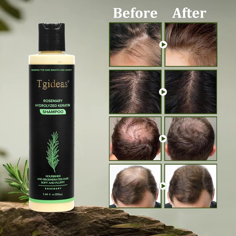 Organic Rosemary Hair Growth Shampoo - Natural Thickening & Strengthening Formula with Hydrolyzed Keratin | 7.4 fl. oz