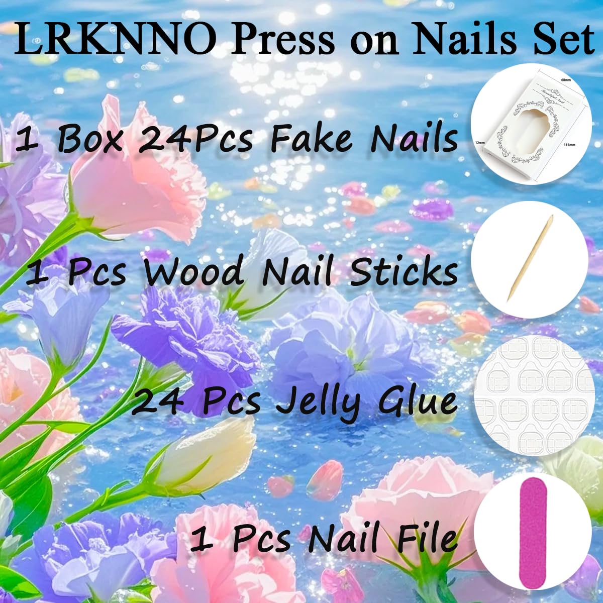 30 Pcs Pink Black Leopard Flower Press On Nails Medium Square Fake Nails with Pearl Designs French Tip Glue on Nails Y2k Cute Artificial Nails Reusable Acrylic False Nails for Women Manicure Salon