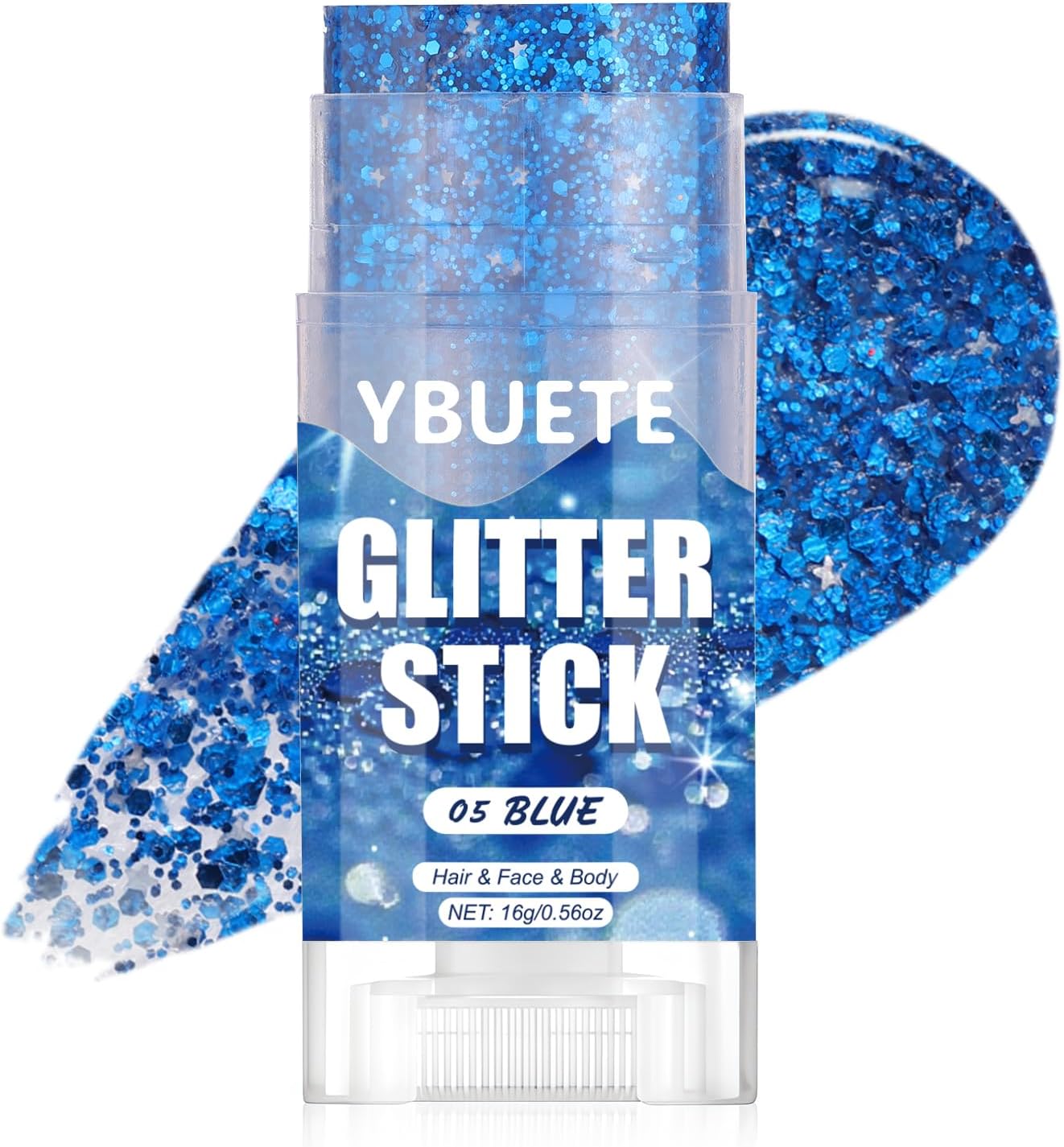 Red White Blue Star Face & Body Glitter Stick - Patriotic Makeup for 4th of July | USA Flag Accessory