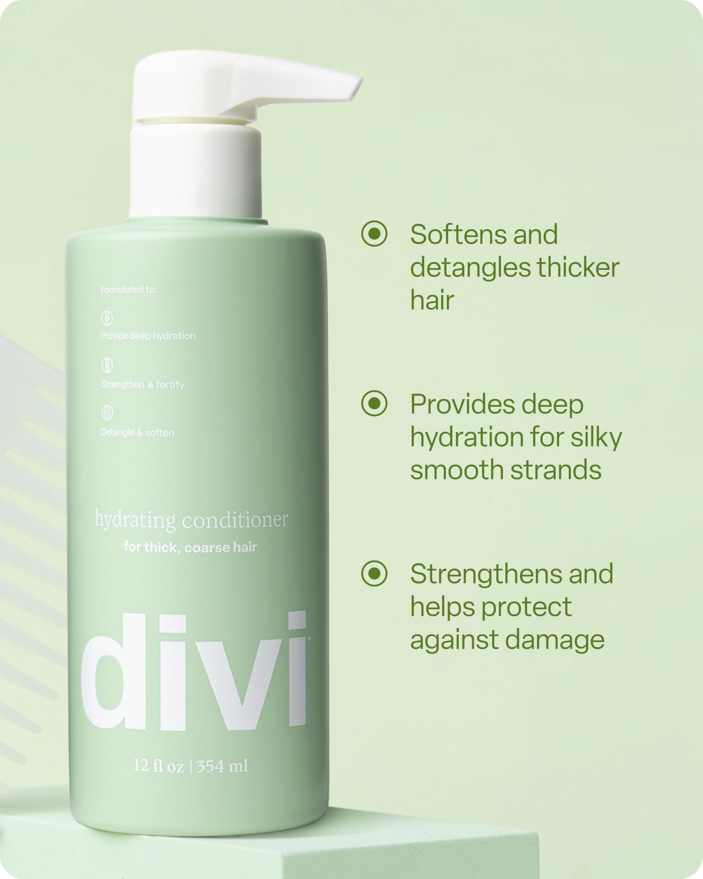 divi Hydrating Conditioner | Medium to Thick Hair | Coconut Oil | 12 fl oz