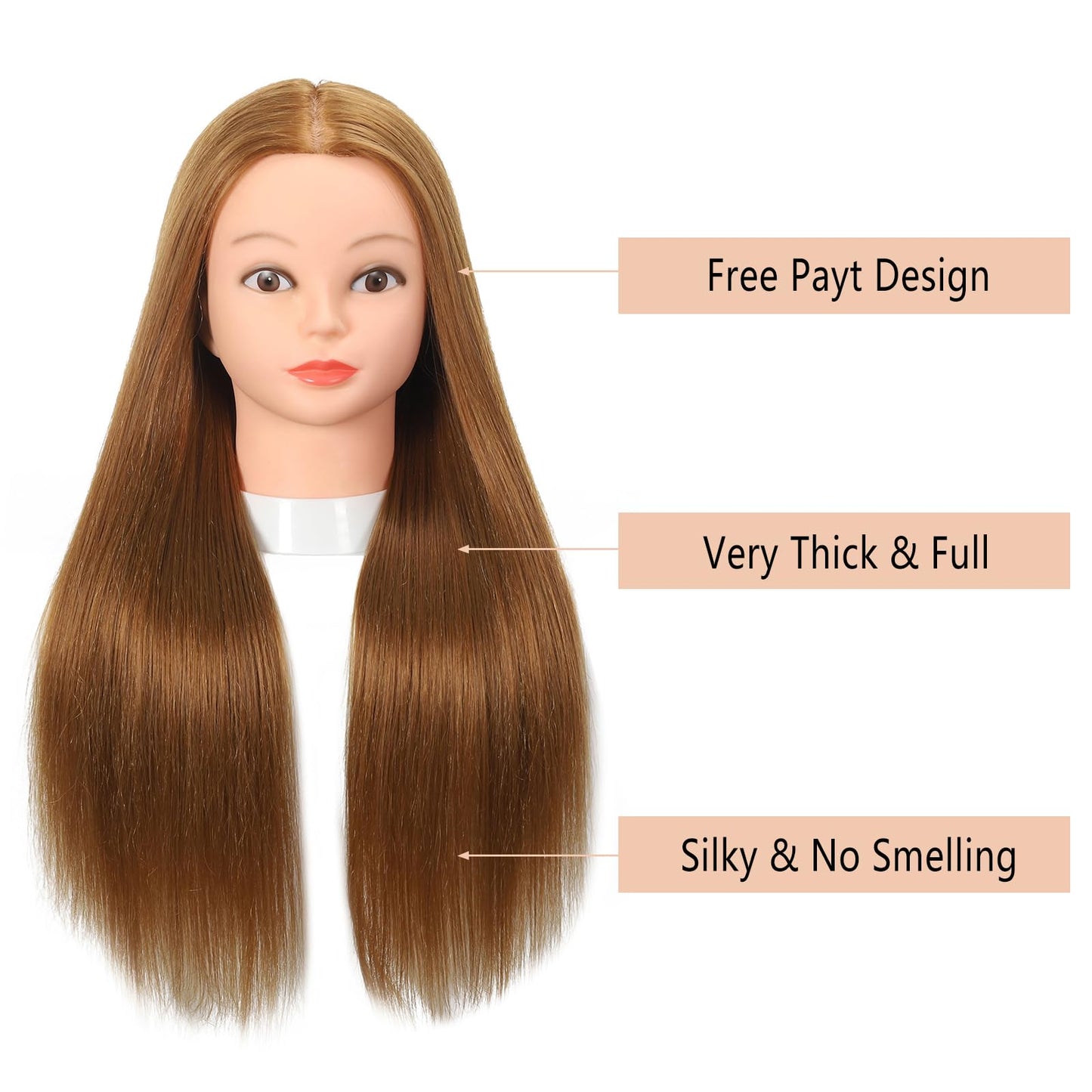 Opini Mannequin Head with 80% Human Hair 26-28" Doll Head for Hairdresser