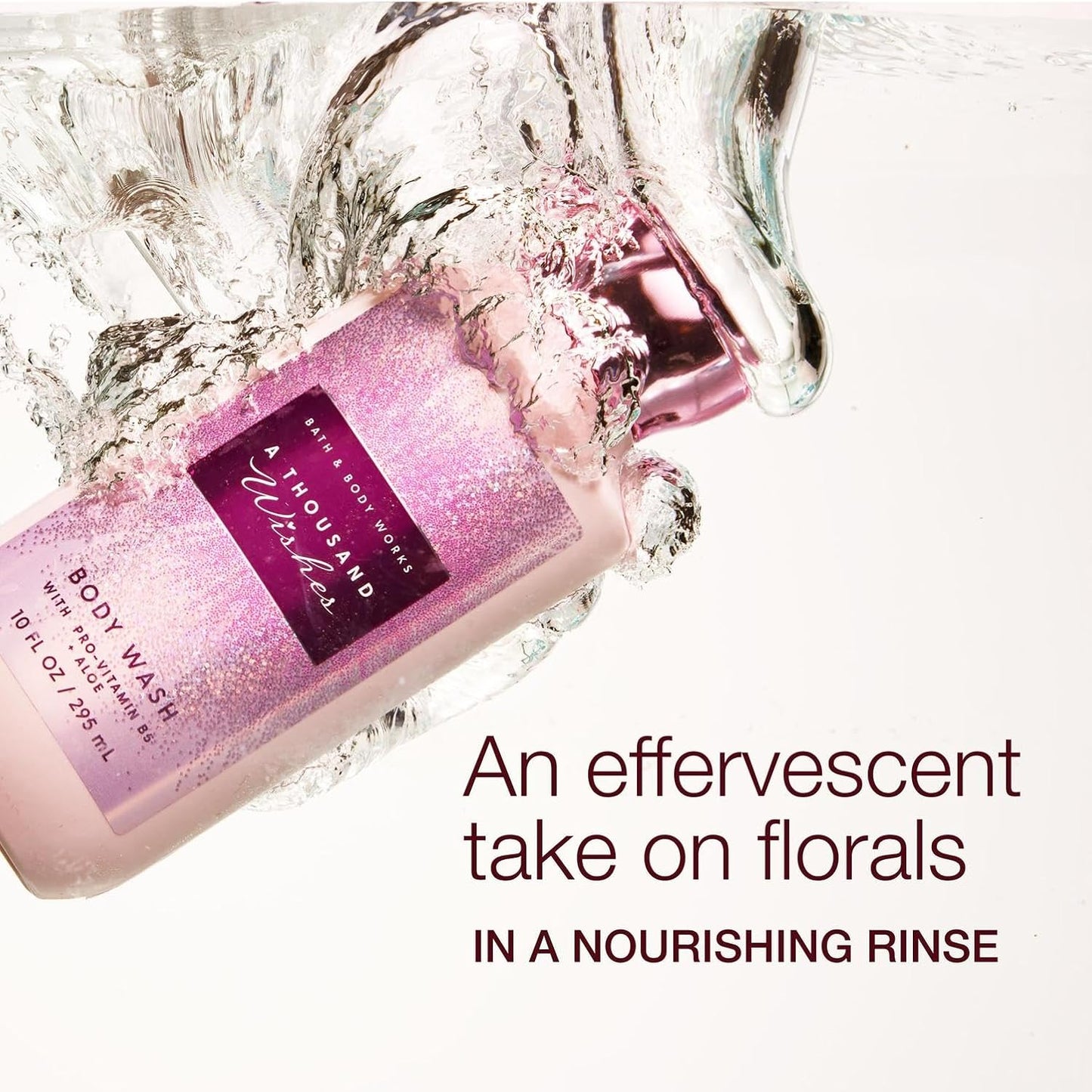 A Thousand Wishes Body Wash - Nourishing Cleanser with Pro-Vitamin B5 & Aloe | Prosecco & Peony Scent, 10 fl oz - 2 Pack