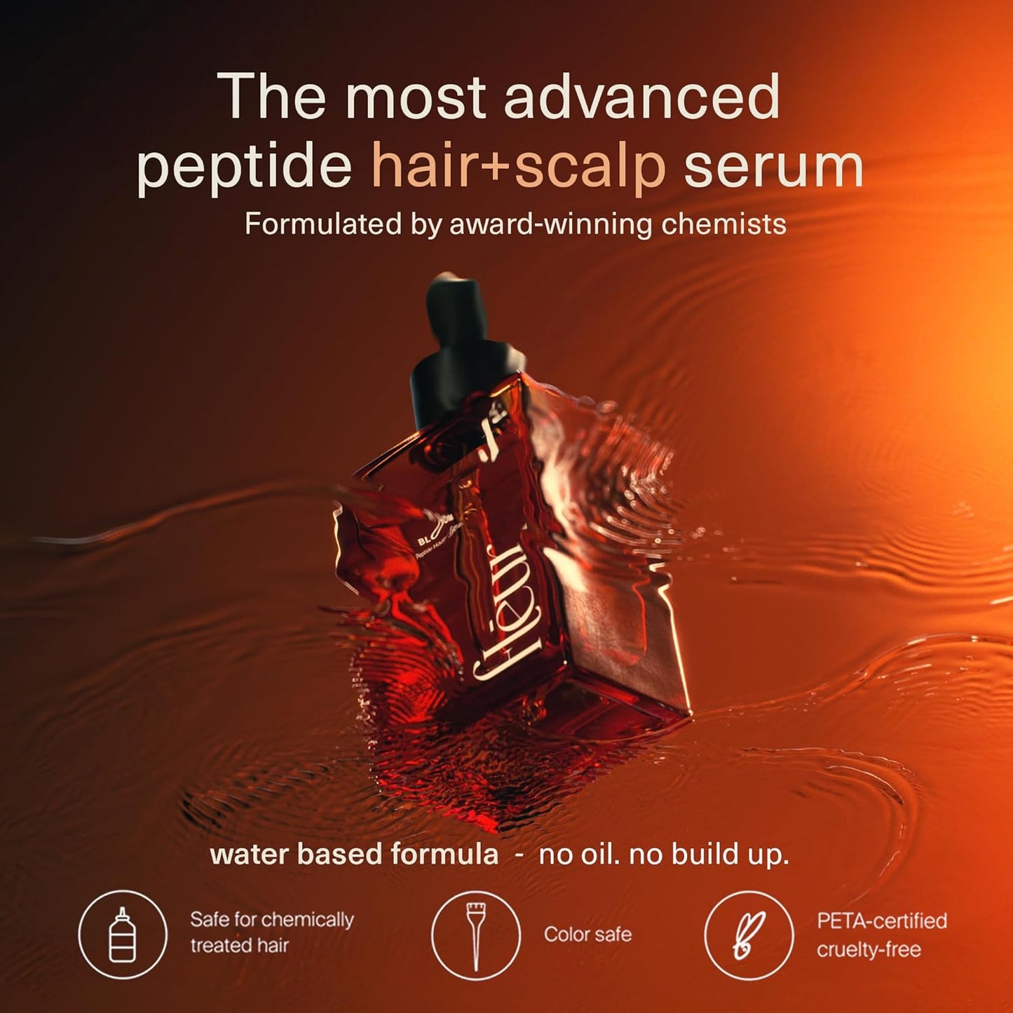 Bloom Copper GHK-CU Peptide Hair Serum - Non-Greasy Hair Growth Formula for Thinning Hair | Promotes Fullness & Reduces Shedding