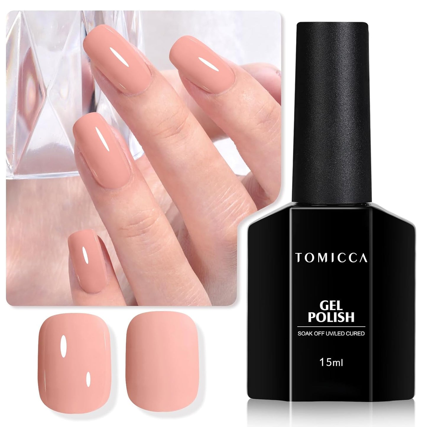 TOMICCA Gel Nail Polish - Dark Orange Autumn Winter Color | Long Lasting High Gloss Soak Off UV LED for DIY Manicure