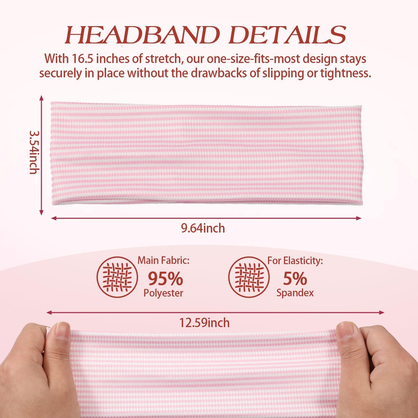 Tiefebene 5 Pack Floral Headband for Women - Non Slip Elastic Floral Hairbands, Stocking Stuffers Soft Fabric Hair Bands for Yoga Workouts, Breathable Head Bands for Hairstyles & Outfits