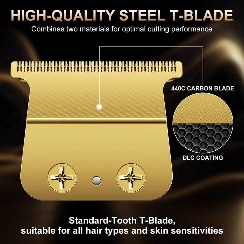 Replacement Hair Trimmer Blades Compatible with BaByliss FX787, FX799, FX726, FX729, FX707Z, DLC 2.0 Standard & Fine, Tooth T-Blades for Precision Hair Trimmers, Long-Lasting Barber Trimmer Blades