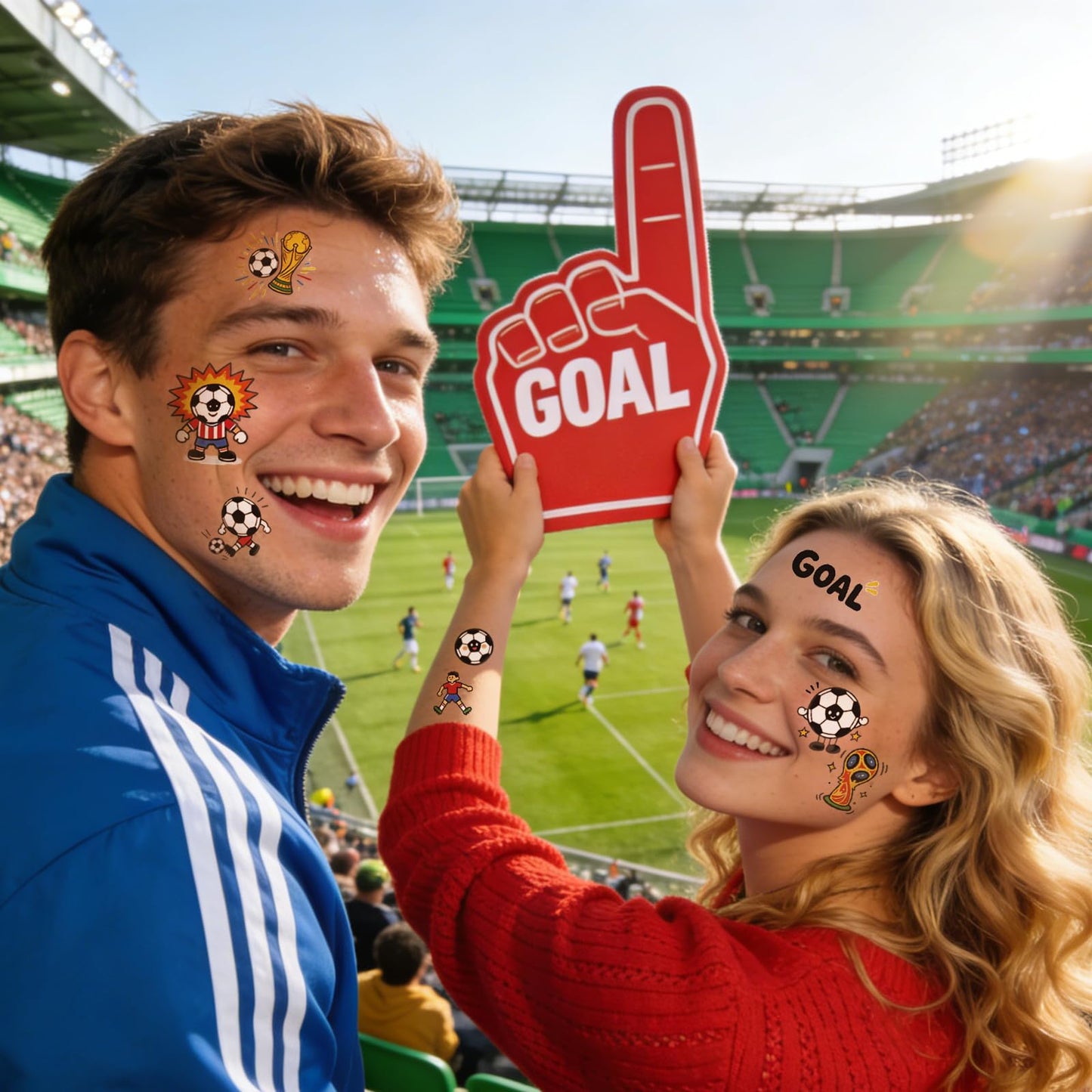 189 Pcs Soccer Temporary Tattoos, Sport Themed Fake Tattoos Stickers